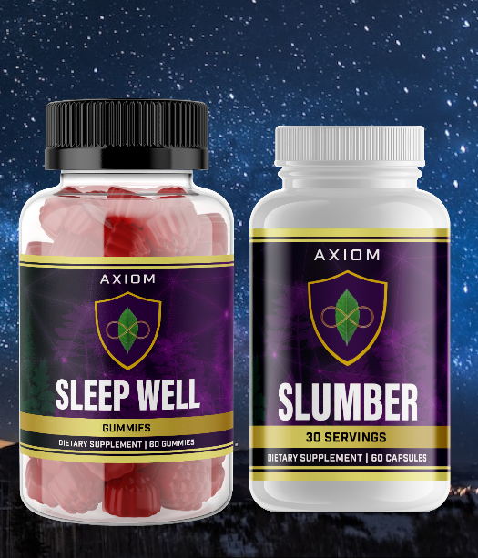 Axiom Sleep bundle of gummies and pills to help promote deep night sleep and fight insomia